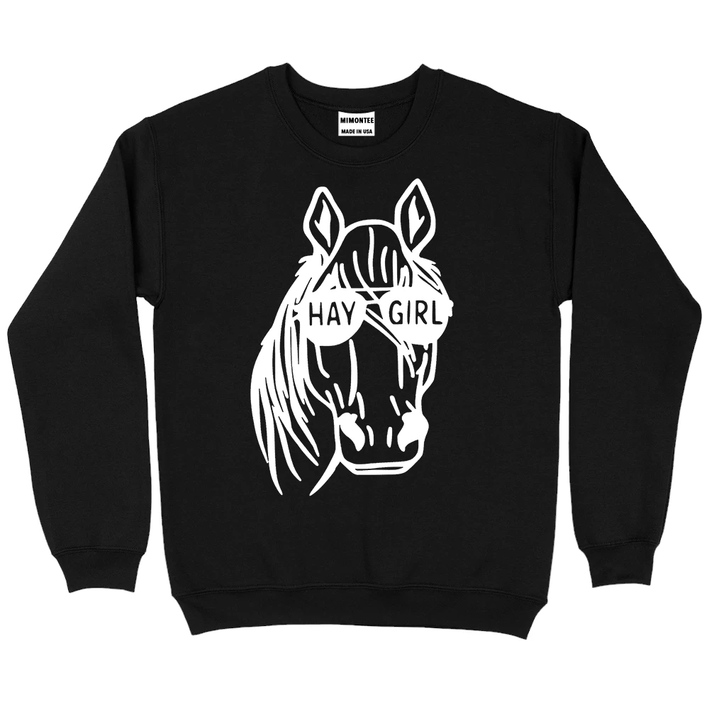 Hay Girl Horse SweatShirt - Black Hay Girl Horse SweatShirt - Black