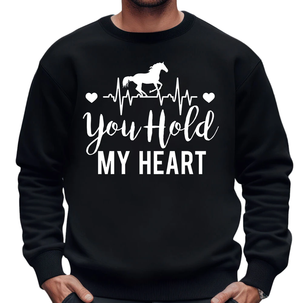 You Hold My Heart Horse Sweatshirt - Black You Hold My Heart Horse Sweatshirt - Black