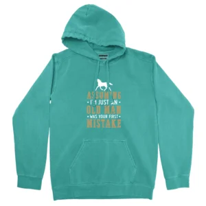 Assuming I’m Just An Old Man Was Your First Mistake Unisex Comfort Colors Hooded Sweatshirt