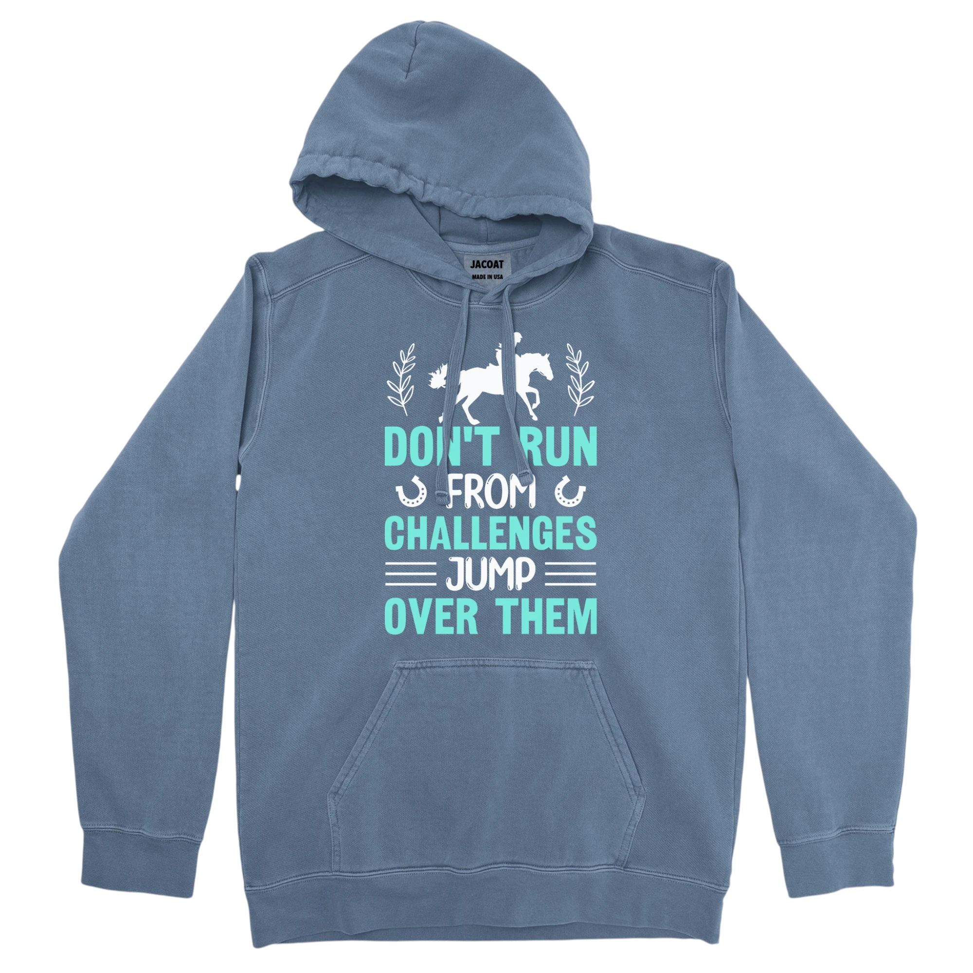 Don't Run From Challenges Jump Over Them Unisex Comfort Colors Hooded Sweatshirt Don't Run From Challenges Jump Over Them Unisex Comfort Colors Hooded Sweatshirt