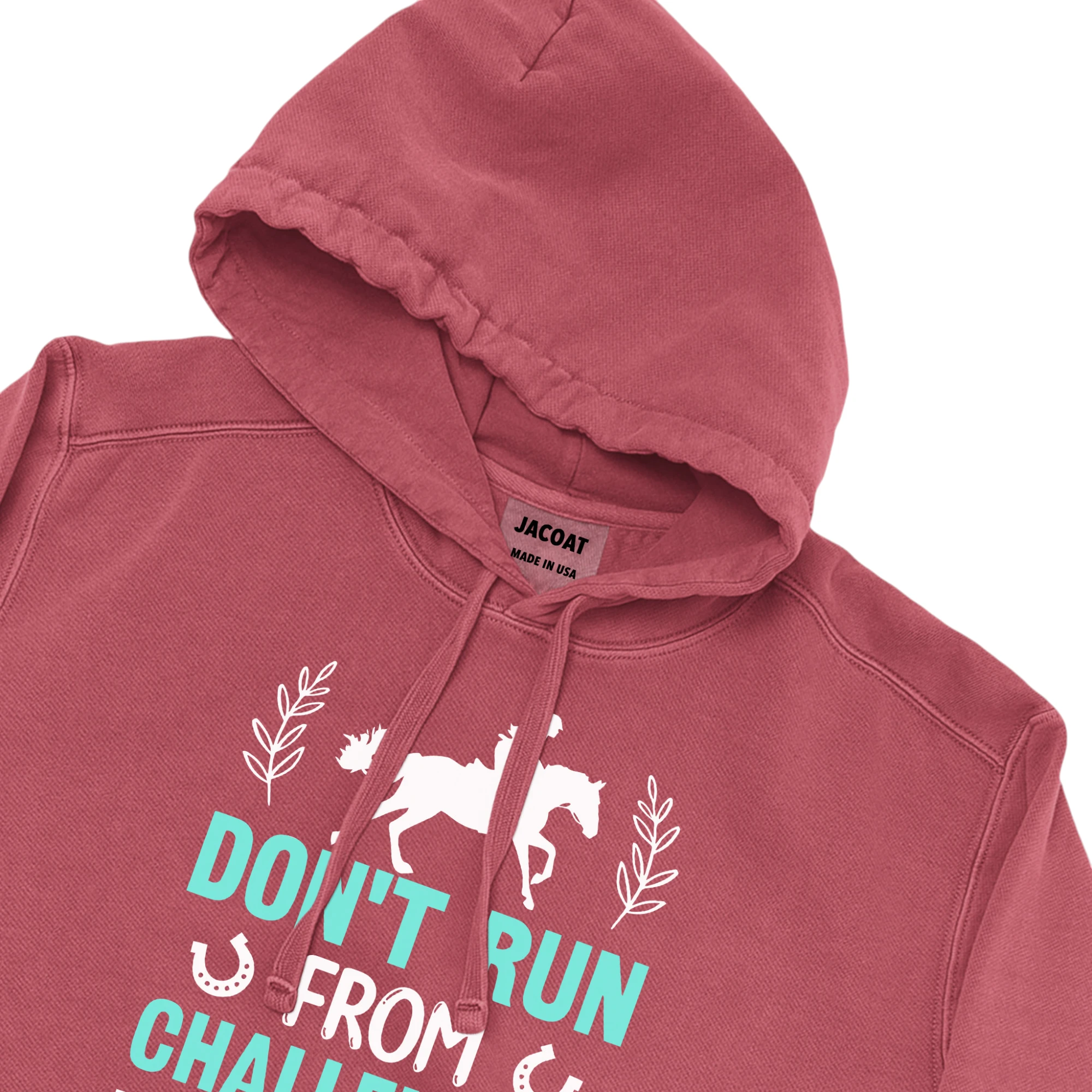 Don't Run From Challenges Jump Over Them Unisex Comfort Colors Hooded Sweatshirt Don't Run From Challenges Jump Over Them Unisex Comfort Colors Hooded Sweatshirt
