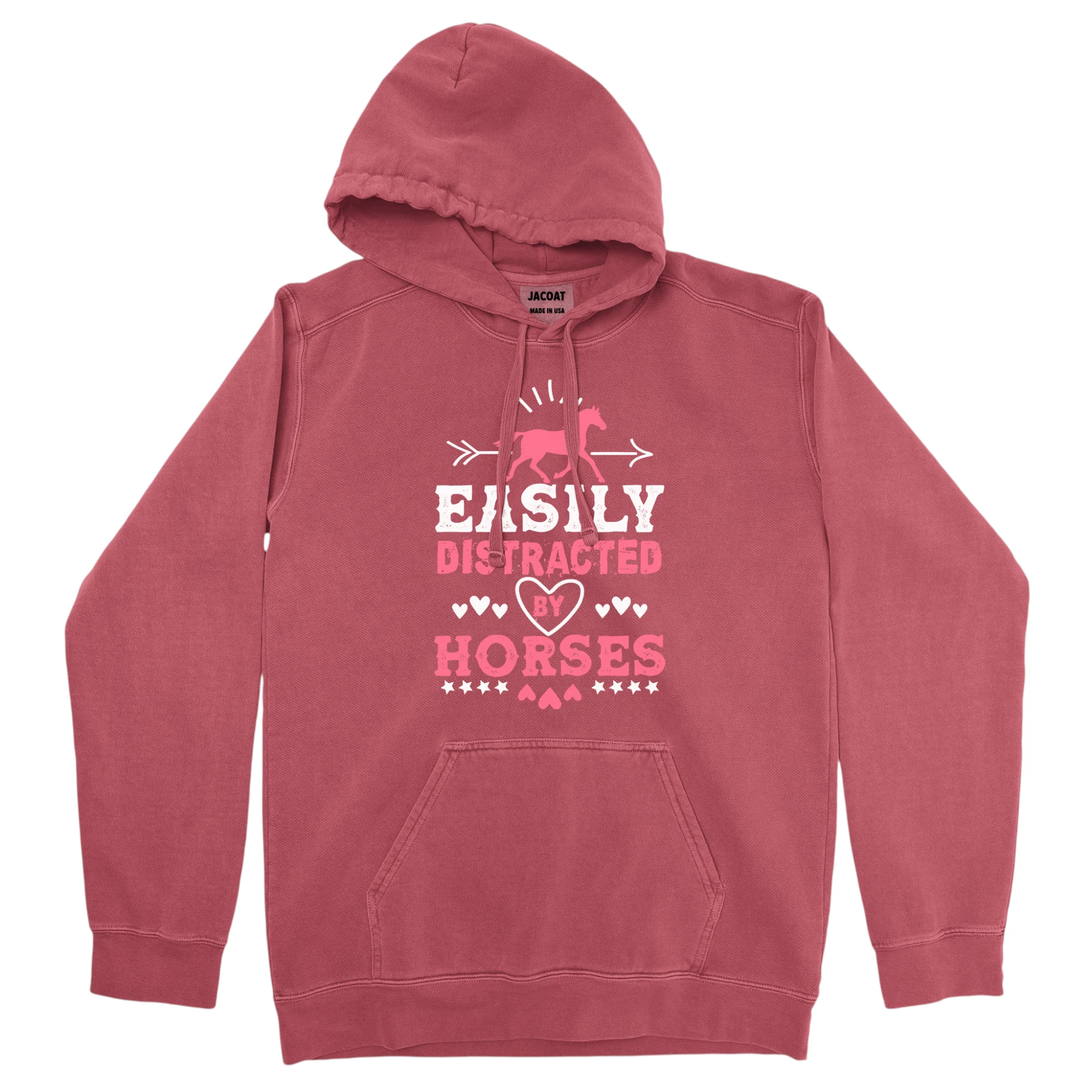 Easily Distracter By Horse Unisex Comfort Colors Hooded Sweatshirt Easily Distracter By Horse Unisex Comfort Colors Hooded Sweatshirt