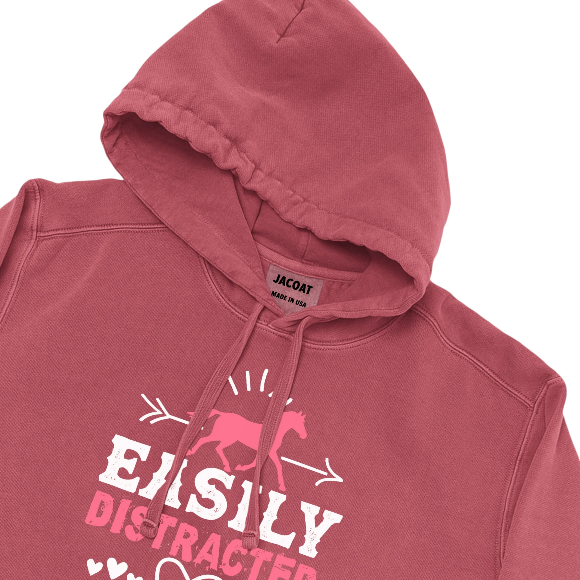 Easily Distracter By Horse Unisex Comfort Colors Hooded Sweatshirt Easily Distracter By Horse Unisex Comfort Colors Hooded Sweatshirt