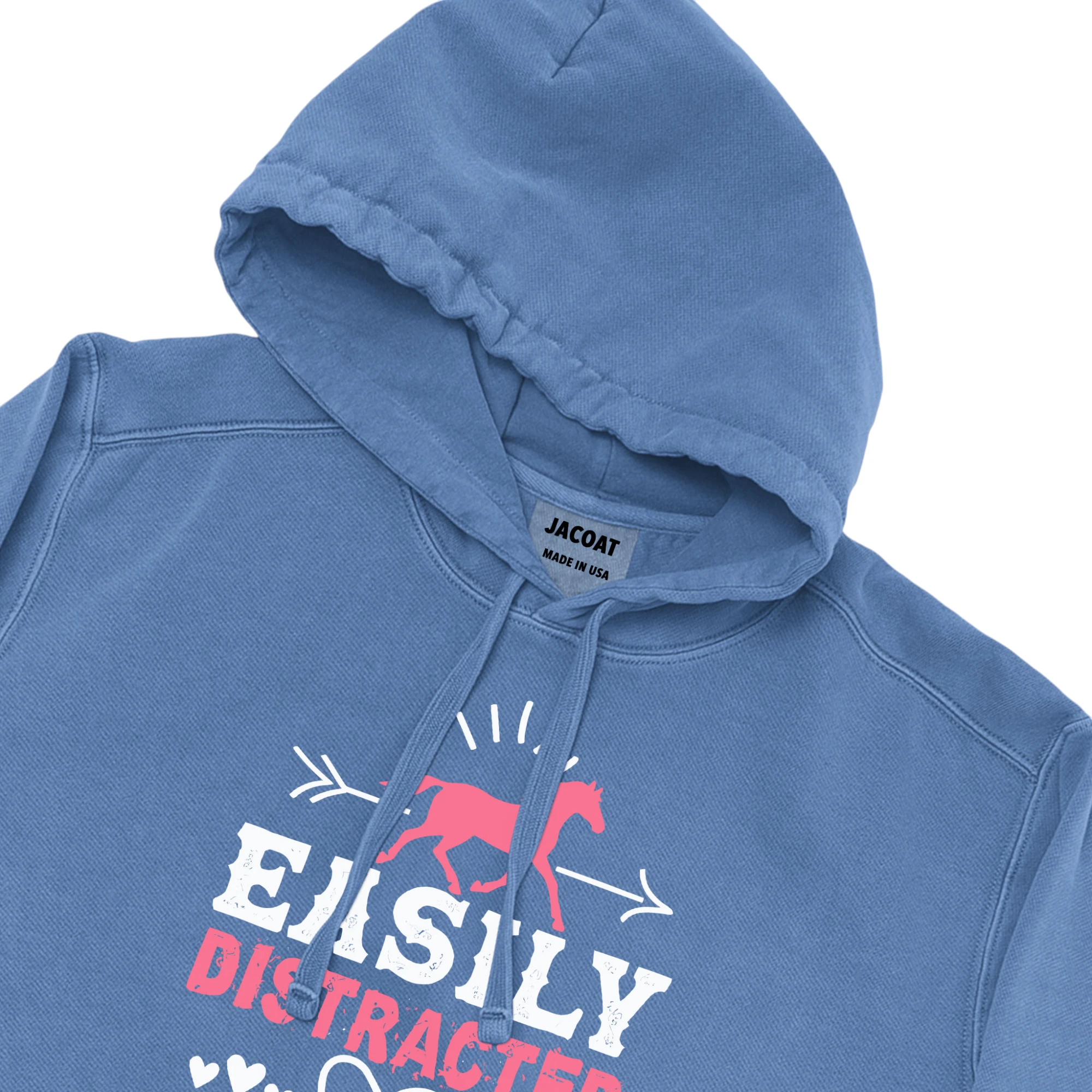 Easily Distracter By Horse Unisex Comfort Colors Hooded Sweatshirt Easily Distracter By Horse Unisex Comfort Colors Hooded Sweatshirt